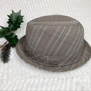 Broner Glenn Plaid Brown Fedora Matching Band Lined NWOT